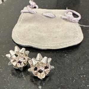 Silver Bow Shaped Earrings